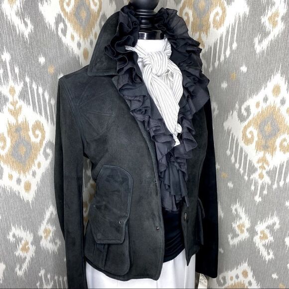 Ralph Lauren Collection ~ Vintage Fall 02 Runway Black Deerskin Utility Jacket - Picture 7 of 16